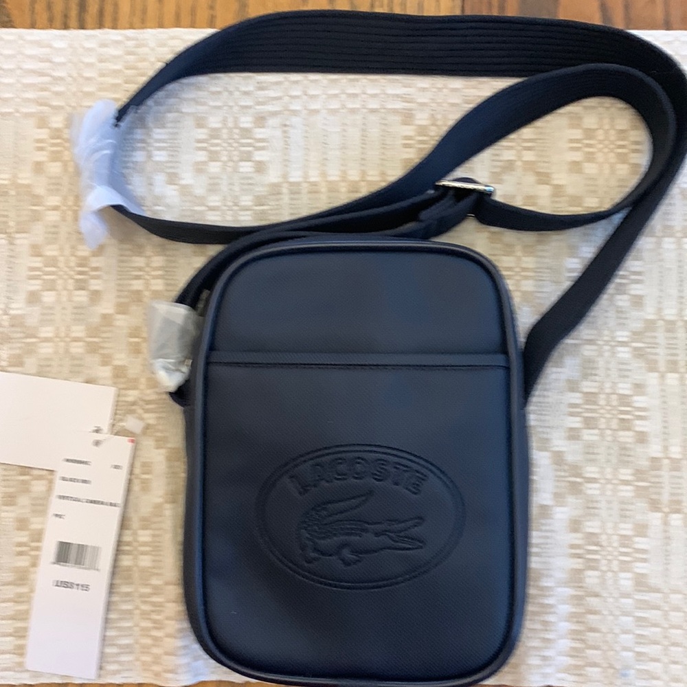 Lacoste Black Iris Vertical Camera Bag